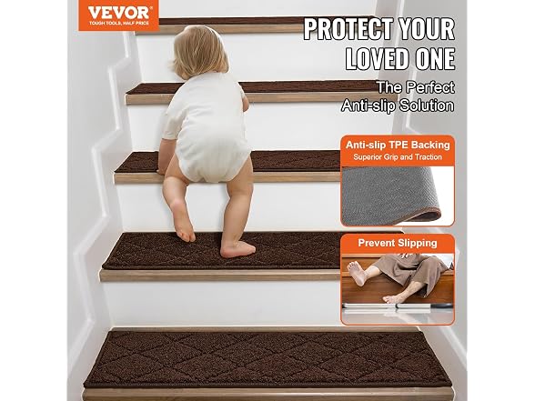 VEVOR Stair Treads, Stairs Carpet Non
