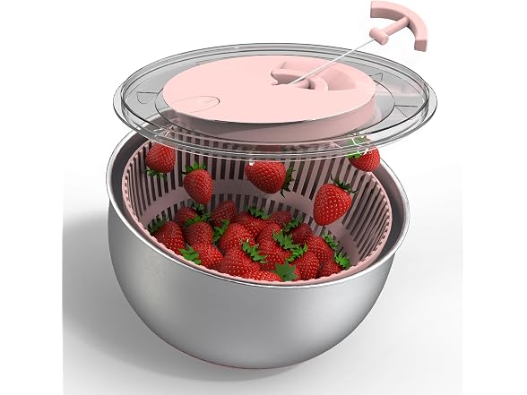 COOK WITH COLOR Stainless Steel Salad Spinner - 5 Qt