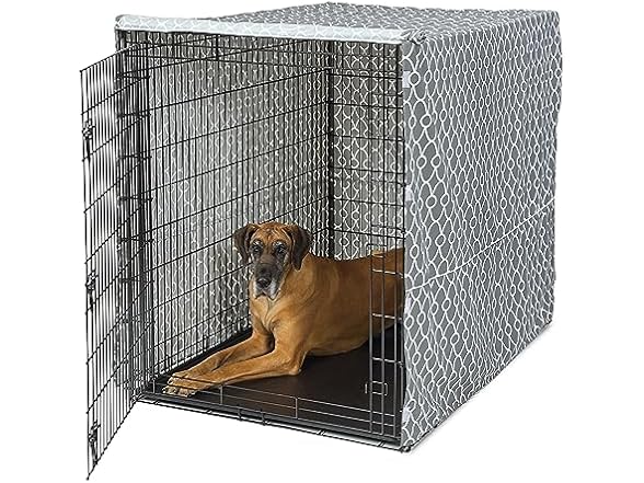 MidWest 54" Dog Crate Cover, Gray Geo