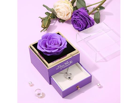 WILDLOVE Preserved Real Purple Rose