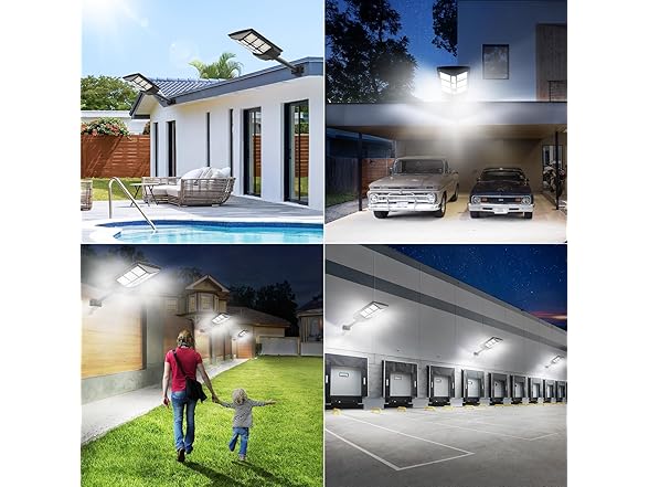 Bosceos 2-Pack 6000W Solar Street Lights Outdoor