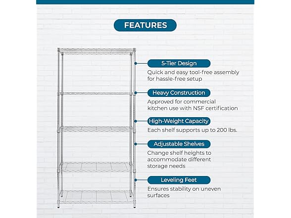 Honey-Can-Do 5-Tier Heavy Duty Storage Shelves