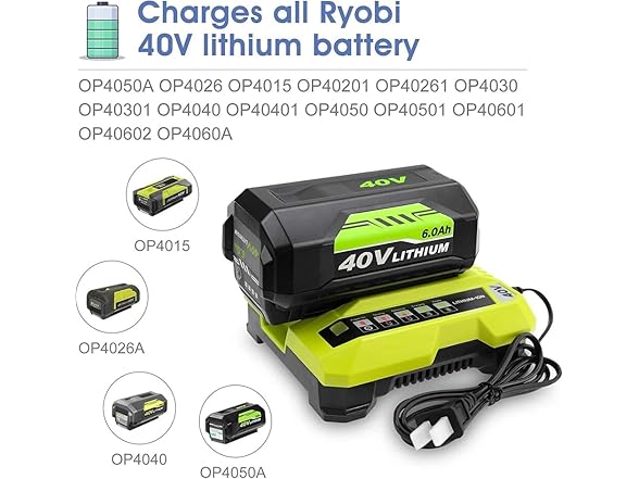 Simple Plus+ Replacement Battery Ryobi 40V 6Ah 2pk