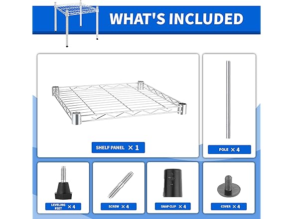 YSSOA 1-Tier Shelving Unit, 15" W x 13.8