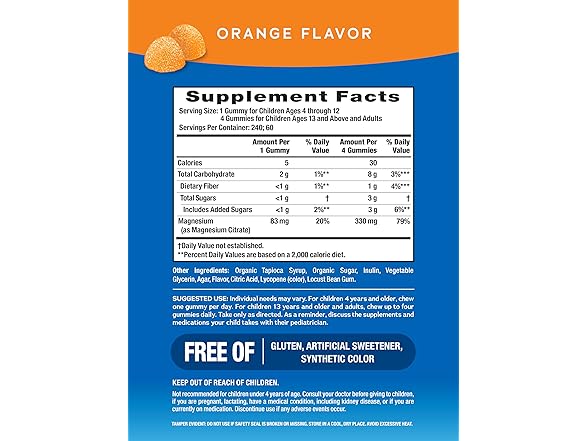 Natural Vitality Calm Magnesium Gummies 240ct