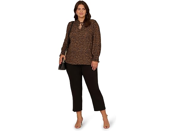 Adrianna Papell Ruffle Top Leopard (2X)