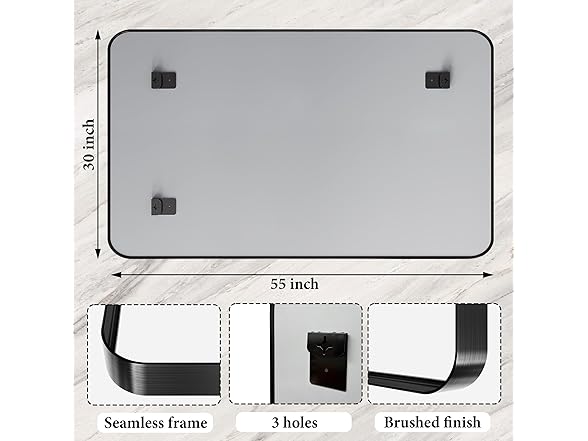 55"x30" Rectangle Batroom Mirror