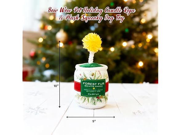Bow Wow Pet Holiday Candle Rope & Plush Squeaky Dog Toy