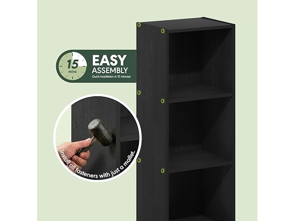 Furinno Pasir 3-Tier Bookcase Blackwood