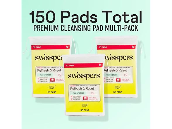 Swisspers Facial Cleansing Cotton Pads 3pk