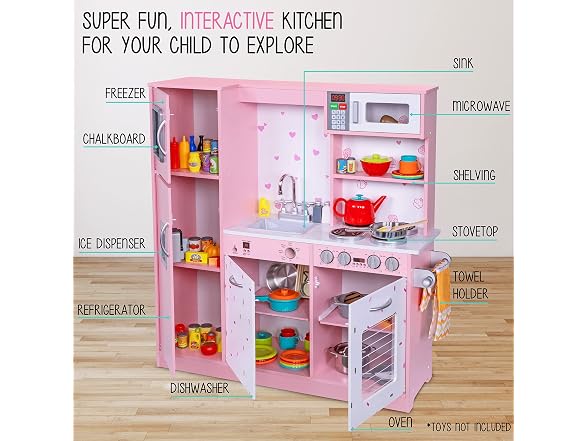 Kitchen set pink cookie backsplash