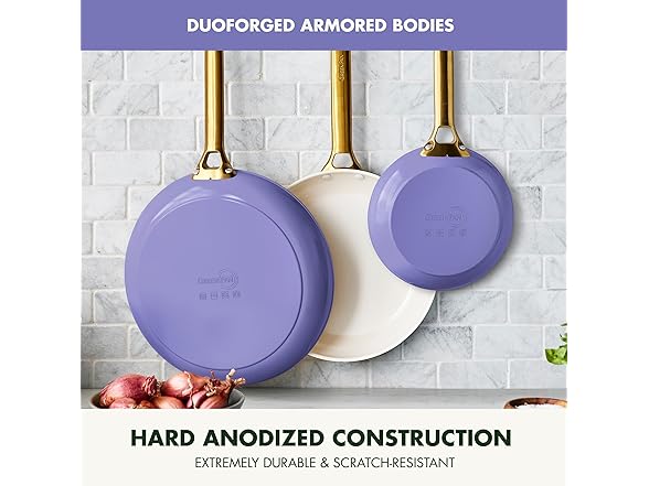 GreenPan Ceramic Nonstick 8" 10" & 12" 3 Piece Frying Pan Set