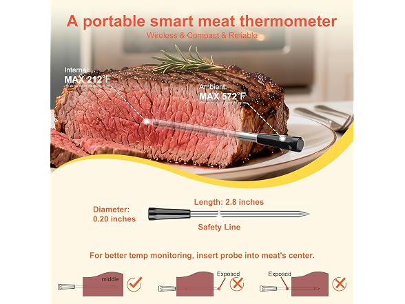 Heieeus Smart Wireless Meat Thermometer