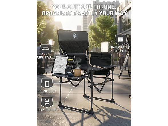 TIMBER RIDGE Black Heavy Duty Camping Chair