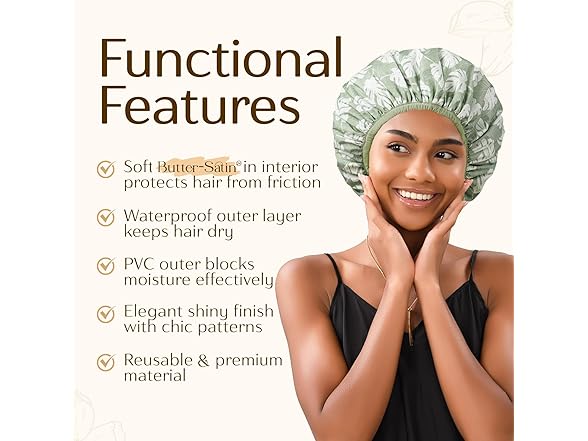 Yanibest Shower Cap for Women