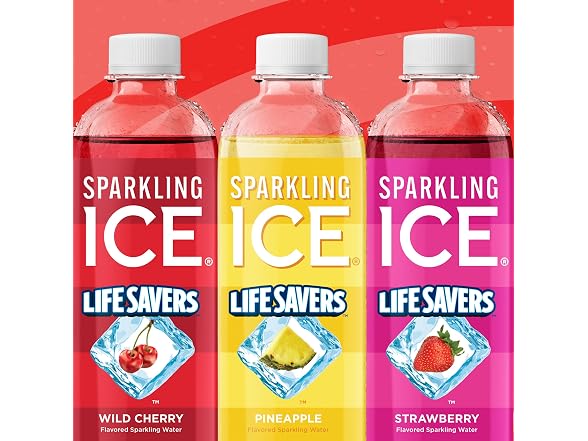 12PK Sparkling Ice LIFESAVERS Wild Cherry, Zero Sugar