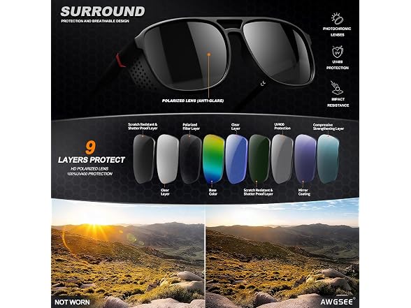 AWGSEE CON-30 Polarized Sunglasses