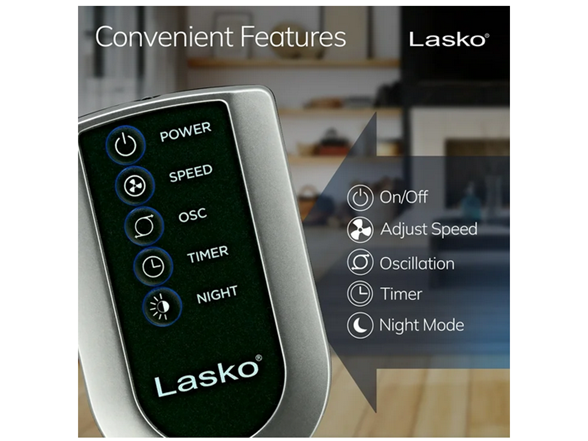 Lasko T42951C FAN TOWER W/REMOTE 42IN Black