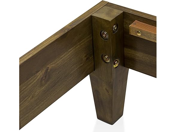 East West King Platform Bed Frame-Walnut