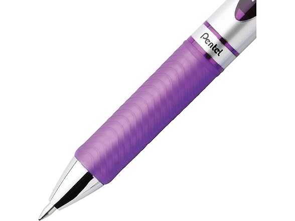 Pentel Gel Pen, Retractable, Metal Tip.7mm, Refill, Violet