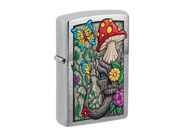 Zippo Outdoor Lighter, Freaky Nature Brushed Chrome