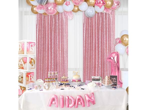 SoarDream Blush Pink Sequin Backdrop 6 Panels - Gallery 3