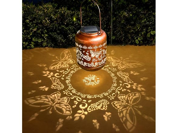 Butterfly Solar Lanterns Outdoor Waterproof Copper Metal