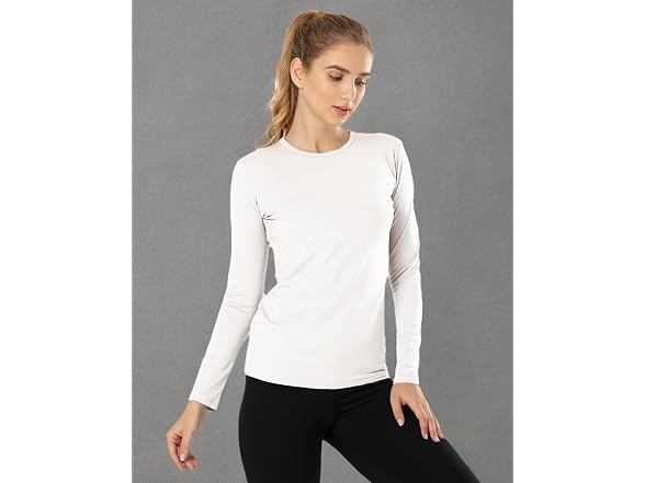 Mancyfit Women (S) Thermal Layer Crew Neck-white