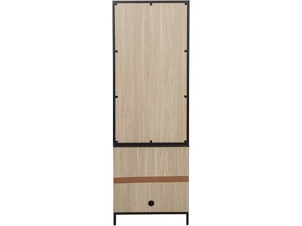 Linon Verner Blonde Wooden Herringbone Bookcase with Dark Top