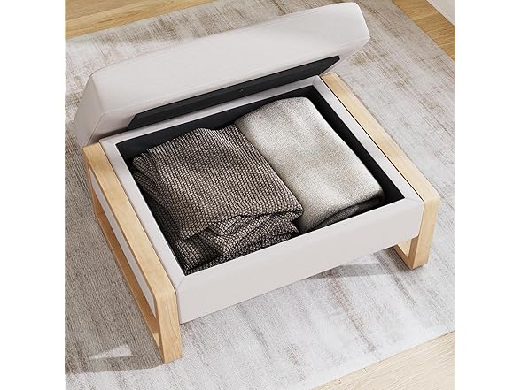 Nathan James Madison Modern Faux Leather Ottoman