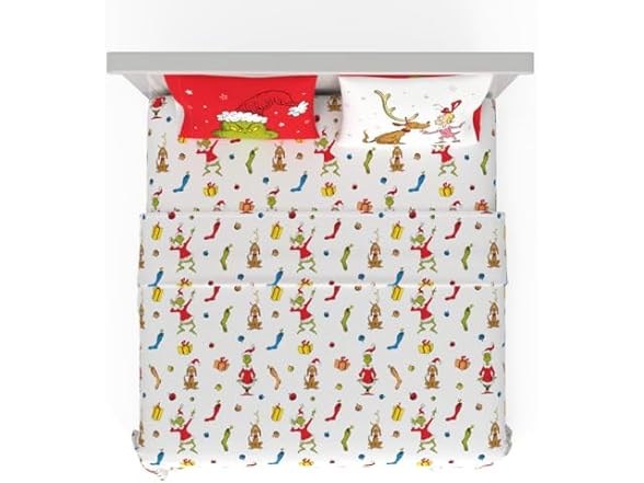 Dr. Seuss The Grinch Holiday Sheet Set King