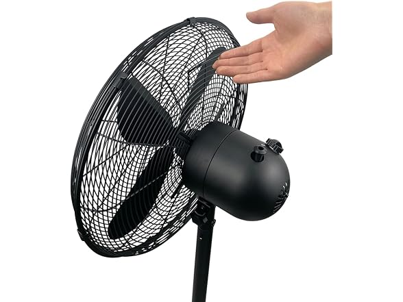 Good Housekeeping Matte Black 16" Pedestal Fan