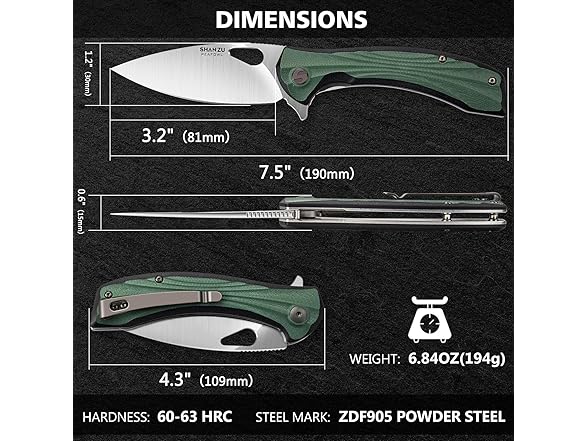 SHAN ZU 3.2" Pocket Knife