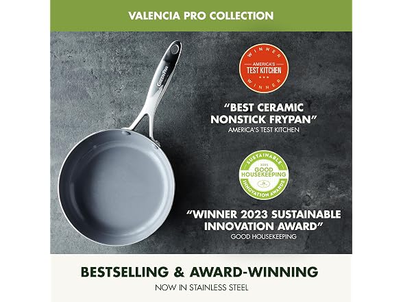 GreenPan Valencia Pro Tri-Ply Coated Stainless Steel 9 Piece Set