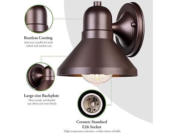 Brightever Outdoor Barn Wall Light Fixtures, 2-Pack