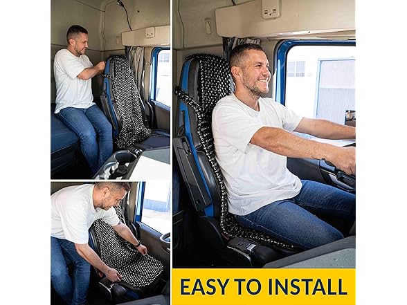 Zone Tech SE0096 Beaded Seat Cover for Cars Black Blac