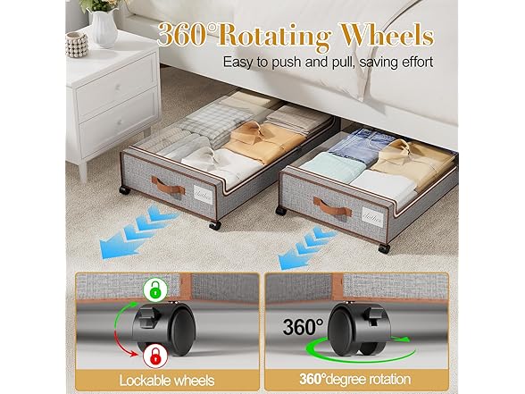 Grey Under Bed Storage 2 Pack