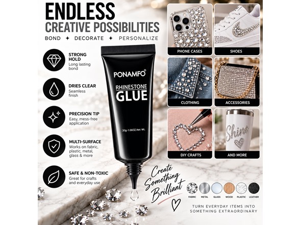 Rhinestone Glue for Nails and Crafts, 30g