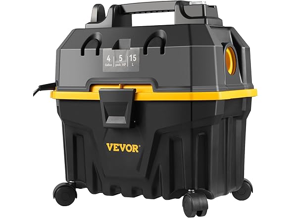 VEVOR Wet and Dry Shop Vac, 4 Gallon, 5 Peak HP