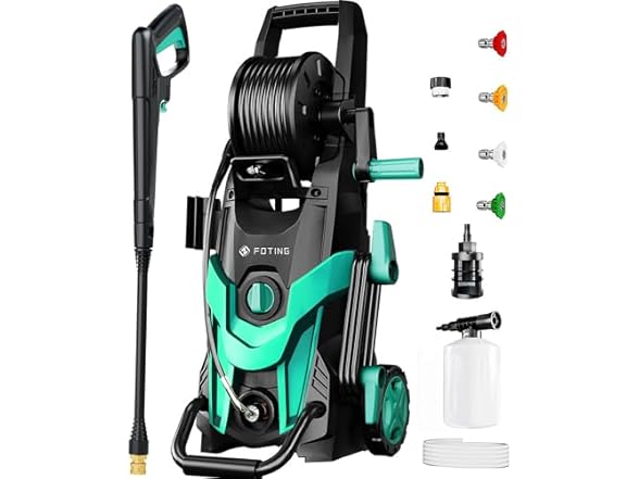 2026NEW Pressure Power Washer 4500PSI with 4 Quick Connect Nozzles, Inlet Hose & Filter, Foam Cannon for Cars/Fences/Driveways/Patios/Home Cleaning, Navy Blue (Open Box)