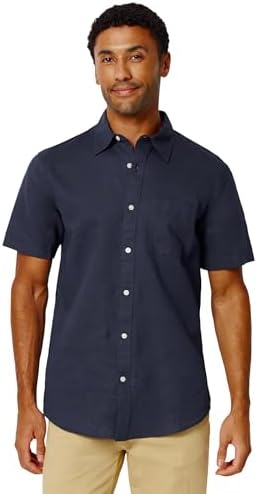 Amazon Essentials Men Short Sleeve Linen Shirt - Gallery 17