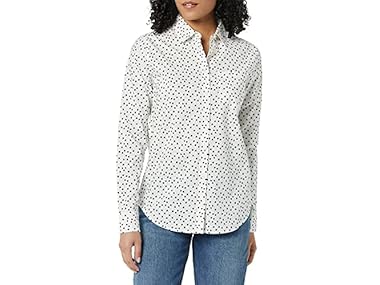 $6.99, Was $16.90, 58% Off! Amazon Essentials Women Classic-fit Poplin Shirt dealfomo