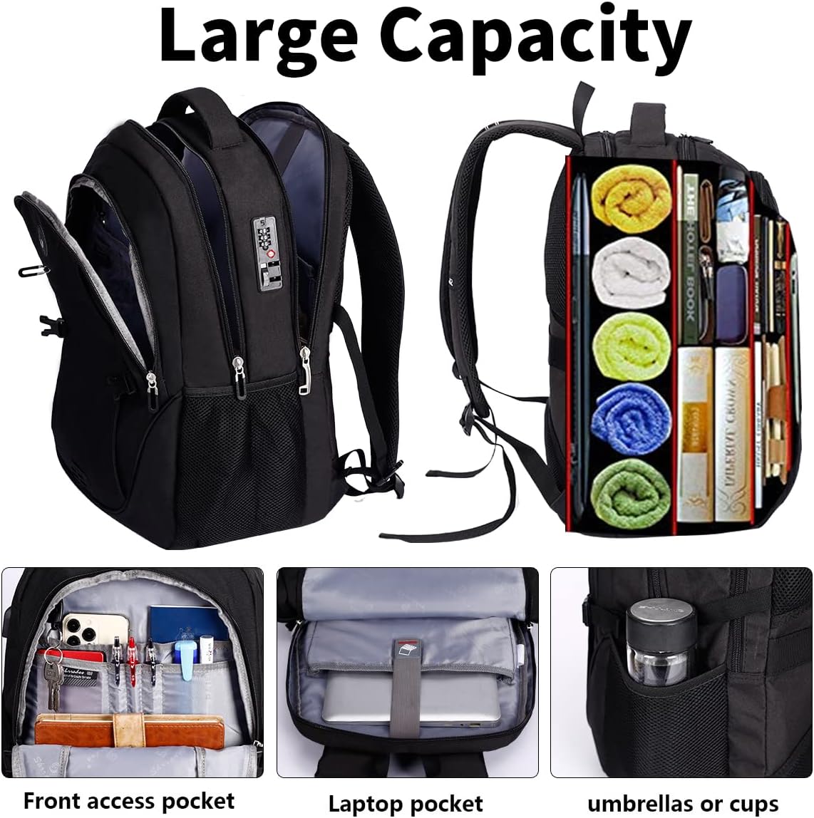 SHRRADOO Anti Theft Laptop Backpack - Gallery 14