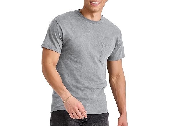 Hanes Mens Pocket Tee Oxford (S)