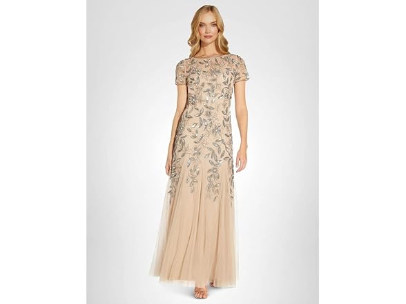  Adrianna Papell Women's Floral Beaded 