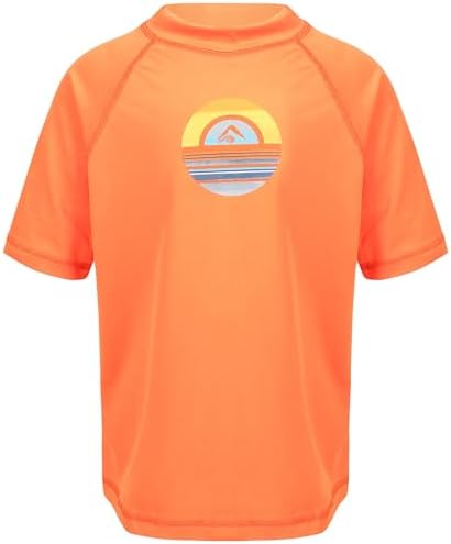 Kanu Surf Boys' Haywire UPF 50+ Sun Protective Rashguard Swim Shirt, Avalon Orange, 2T