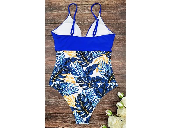 Binlowis Women (S) V Neck Push One Piece Swimsuit
