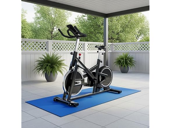 Rubber-Cal Exercise Bike Mats - 5mm x 4ft x 4ft - Green
