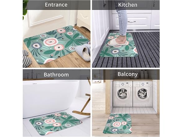 Marble Pattern Blue and Purple Floor Mat Welc