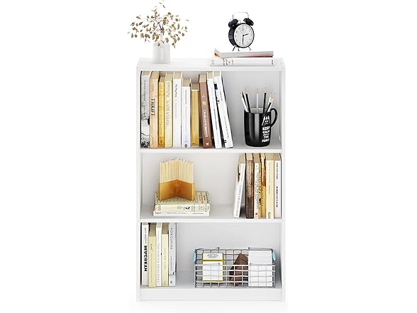 Furinno JAYA 3-Tier Bookshelf, White